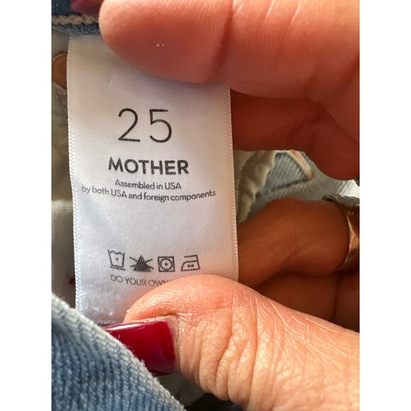 MOTHER Lil' Mid Rise Rambler Zip Ankle Ball's in Your Court Light blue 25 P - Picture 7 of 9